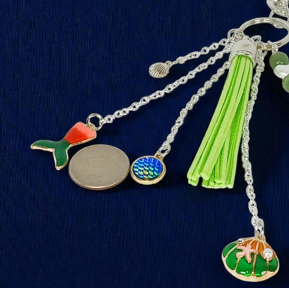 Silver Bag Charm Purse Accessory Oceancore Seaside Sardine Summer Mixed Metals - Picture 8 of 16